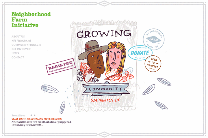 Neue Now Design Co / Dave Kriebel / Neighborhood Farm Initiative / Website Design